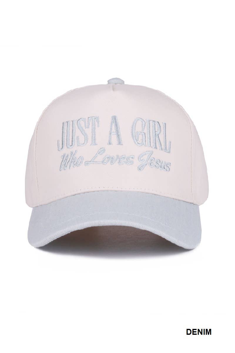 Just A Girl Who Loves Jesus Two Tone Cotton Cap