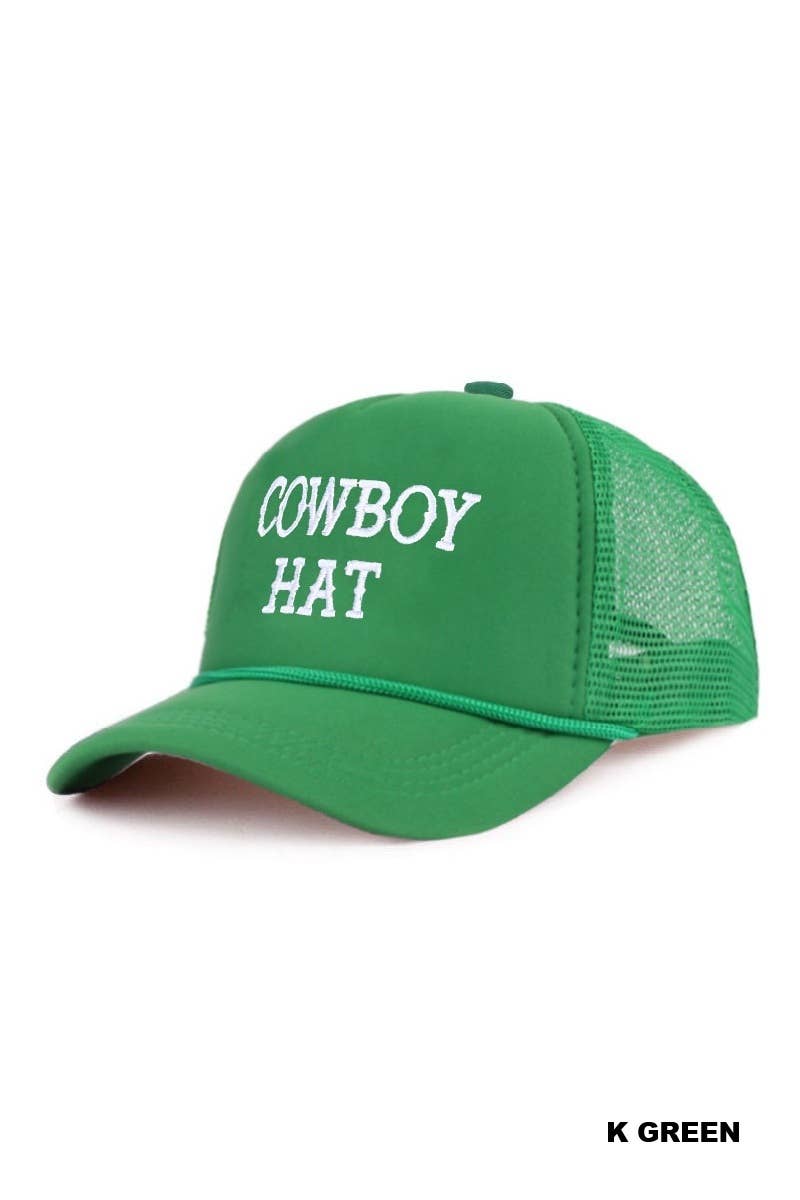 SI-26717 The Cowboy Hat Baseball Mesh Cap Zenana Consgt.