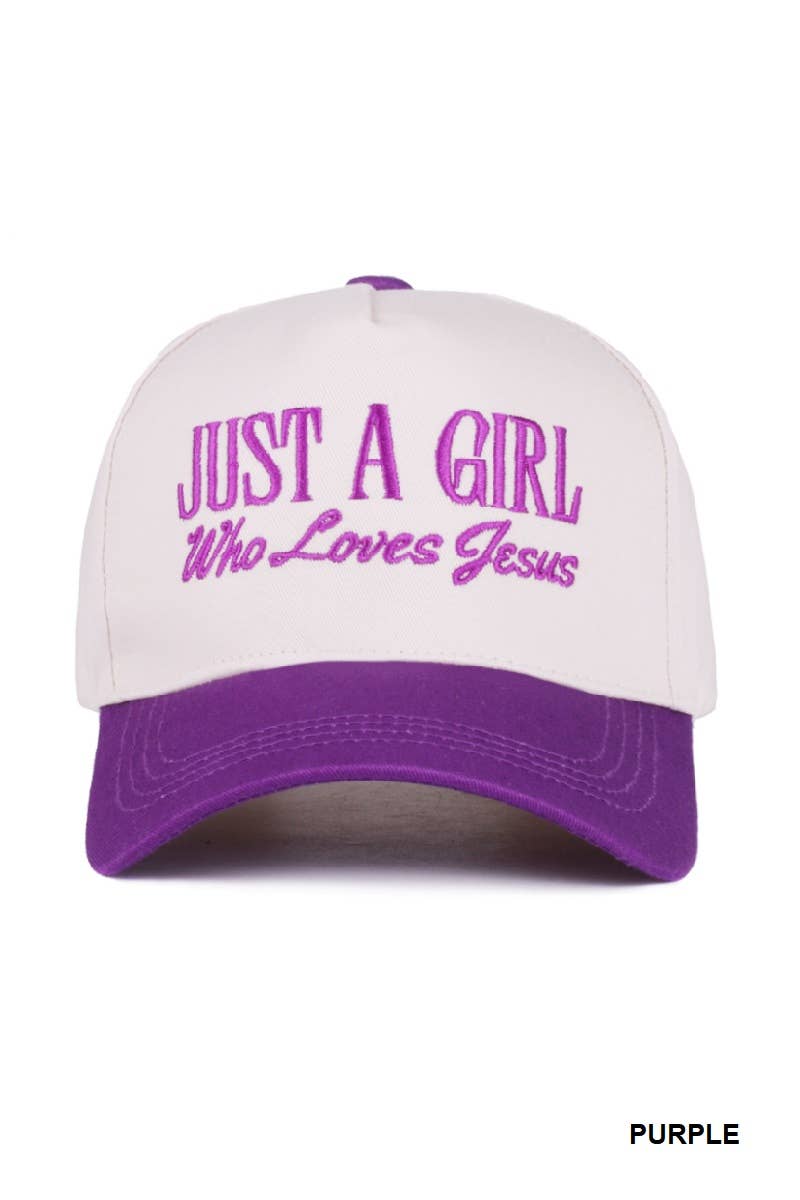 Just A Girl Who Loves Jesus Two Tone Cotton Cap
