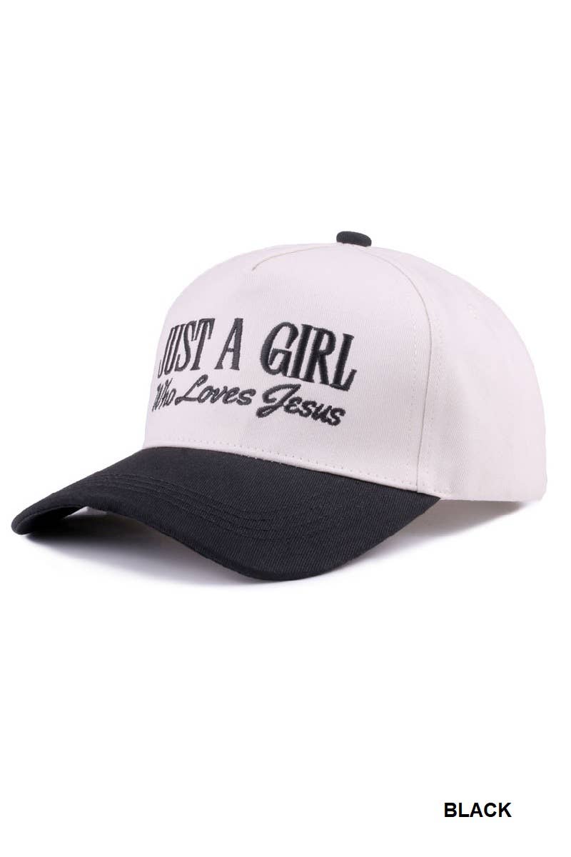 Just A Girl Who Loves Jesus Two Tone Cotton Cap