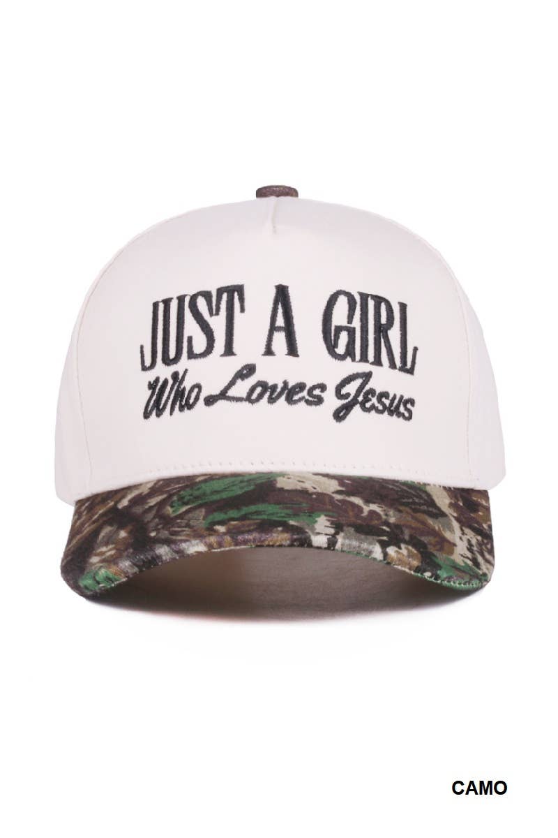 Just A Girl Who Loves Jesus Two Tone Cotton Cap