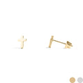 Gold Stainless Steel Cross Stud Earrings