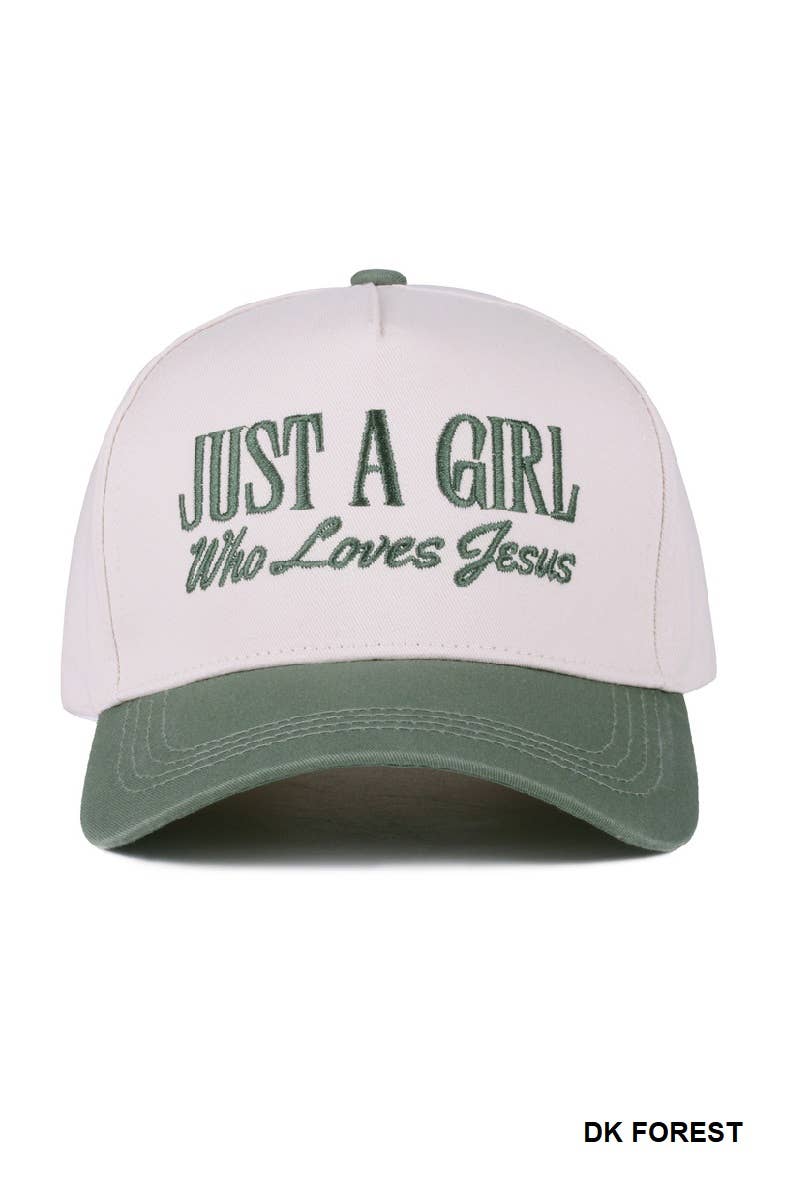 Just A Girl Who Loves Jesus Two Tone Cotton Cap
