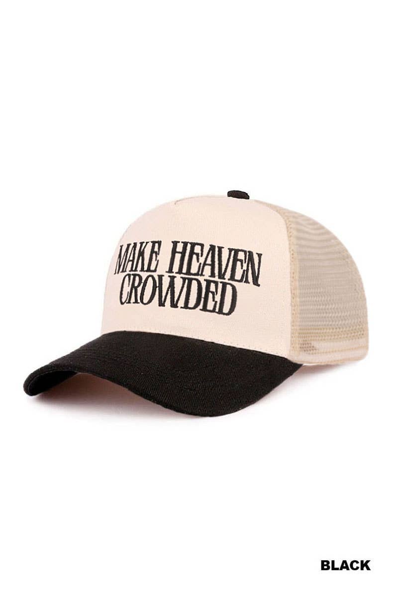 Make Heave Crowded Two Tone Mesh Snapback Hat  Zenana Consgt.