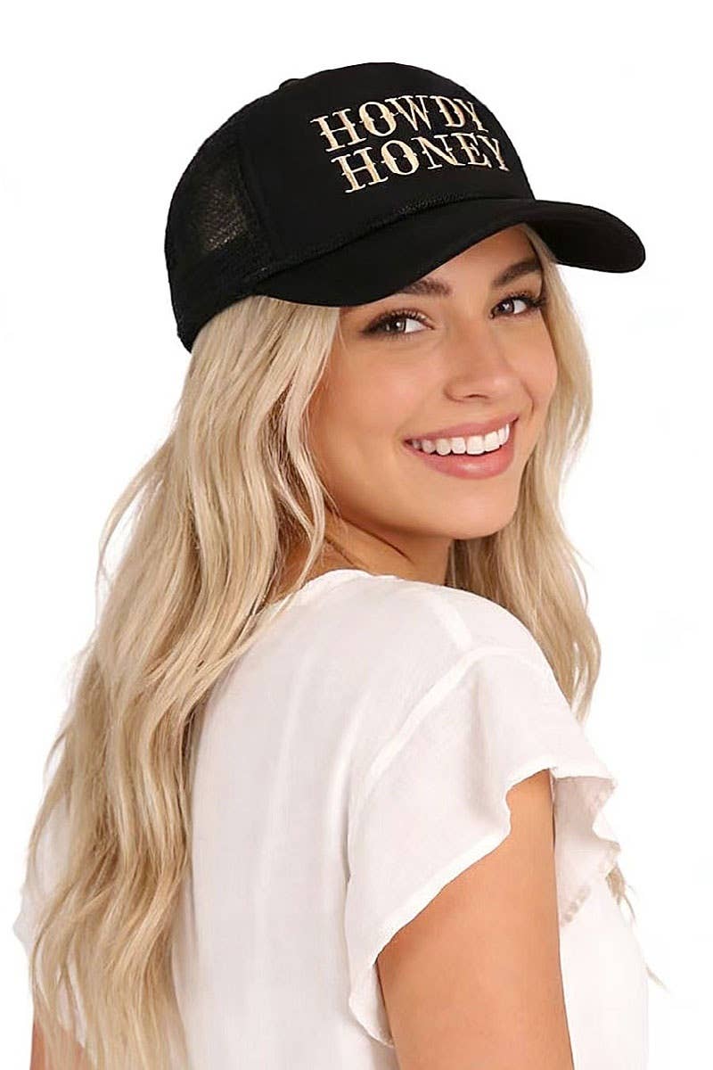 0627 Howdy Honey Mesh Trucker Cap SI-28175 Zenana Consgt.