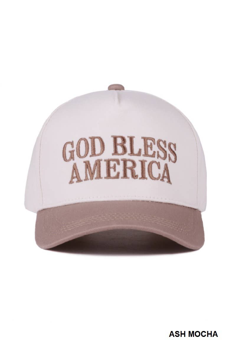 God Bless America Two Tone Cotton Cap