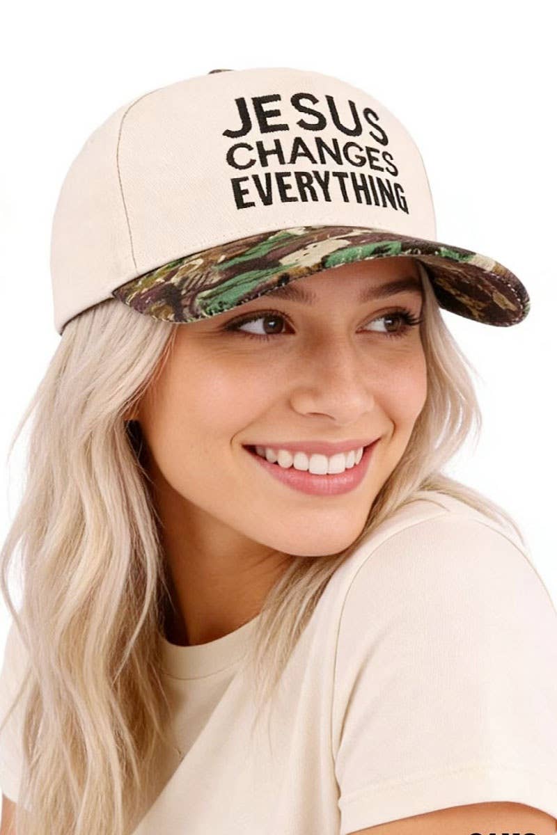 Jesus Changes Everything Two Tone Cotton Hat