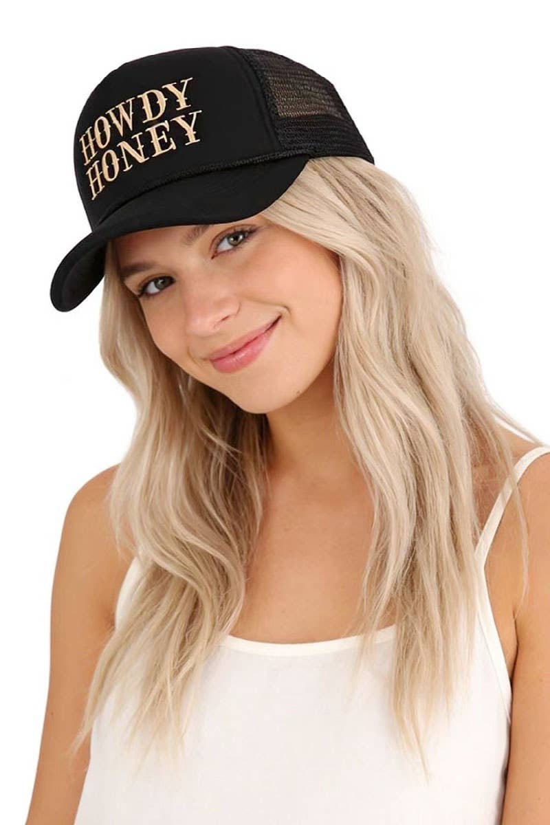 0627 Howdy Honey Mesh Trucker Cap SI-28175 Zenana Consgt.