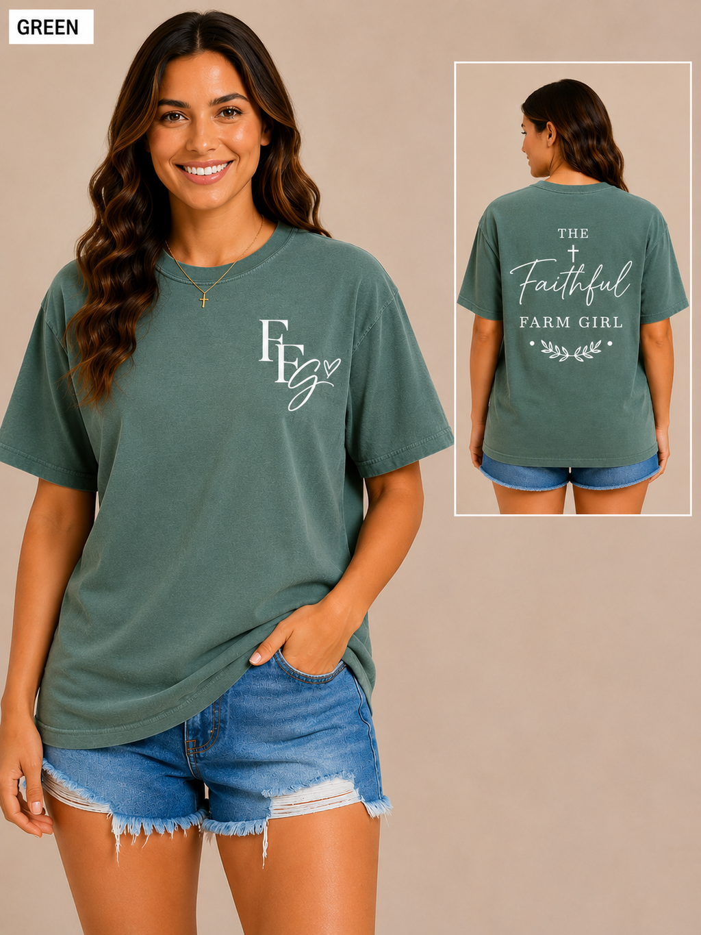 The Faithful Farm Girl Logo Tee | Comfort Colors Adult Unisex Heavyweight T-Shirt