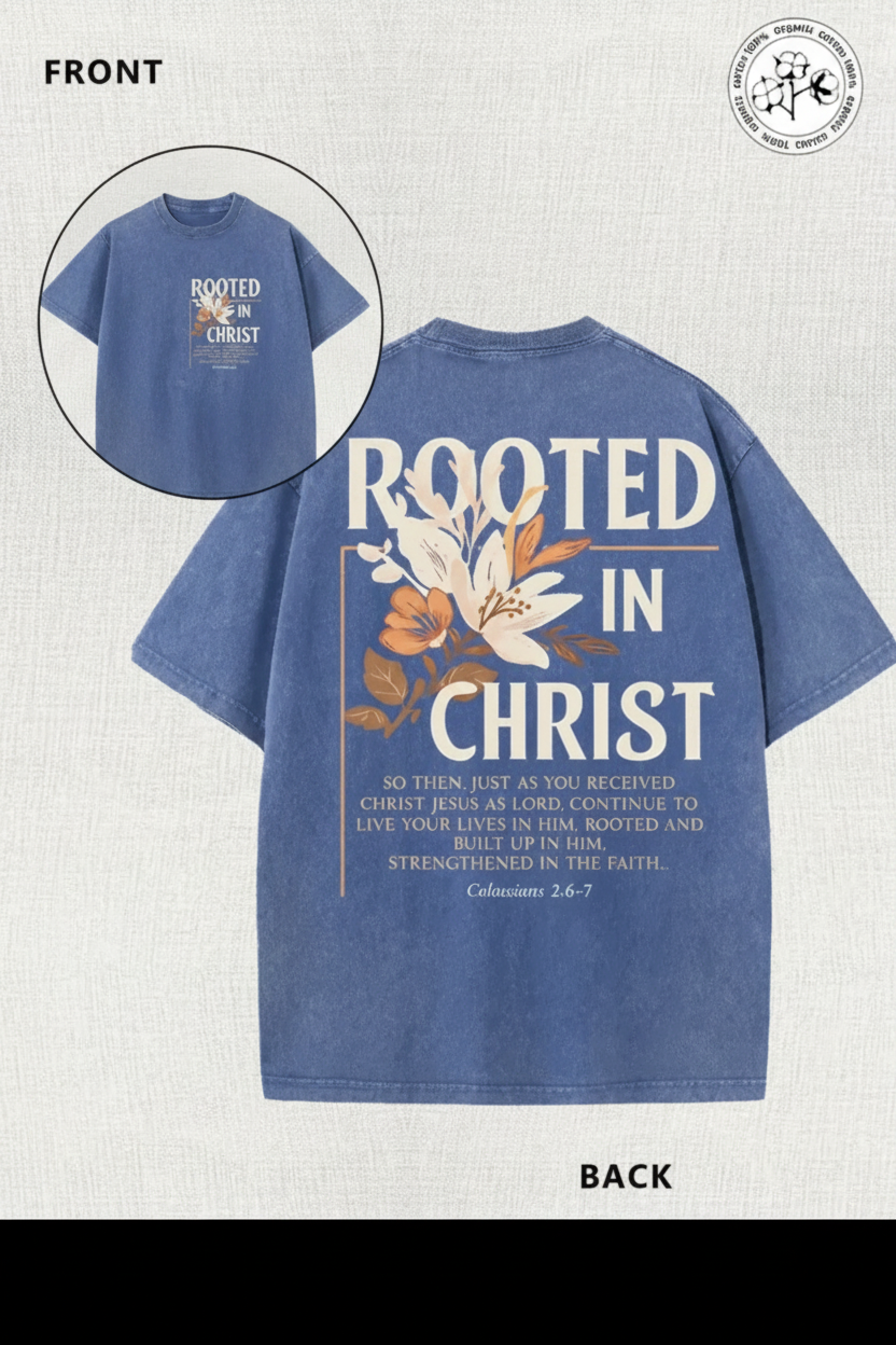 Adult Rooted in Christ Graphic Tee