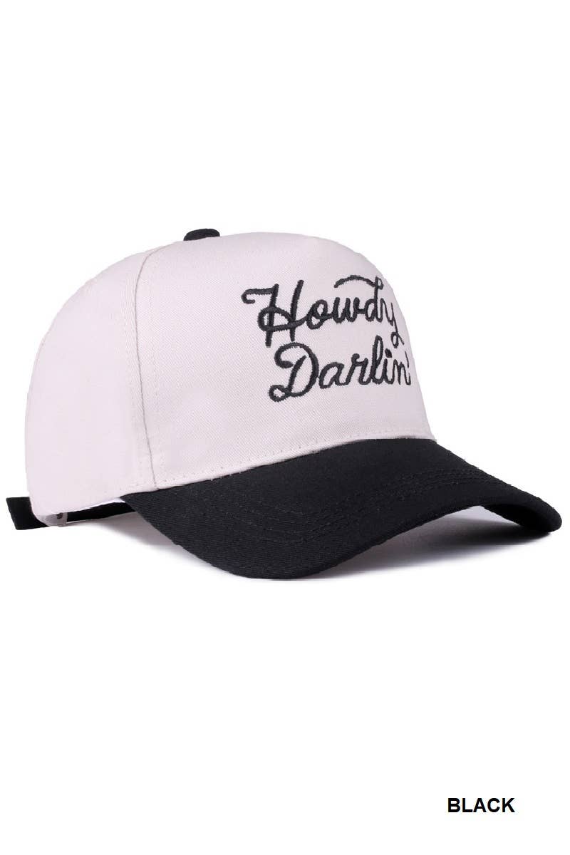 `Howdy Darlin Two Tone Canvas Cotton Cap Zenana Consgt.