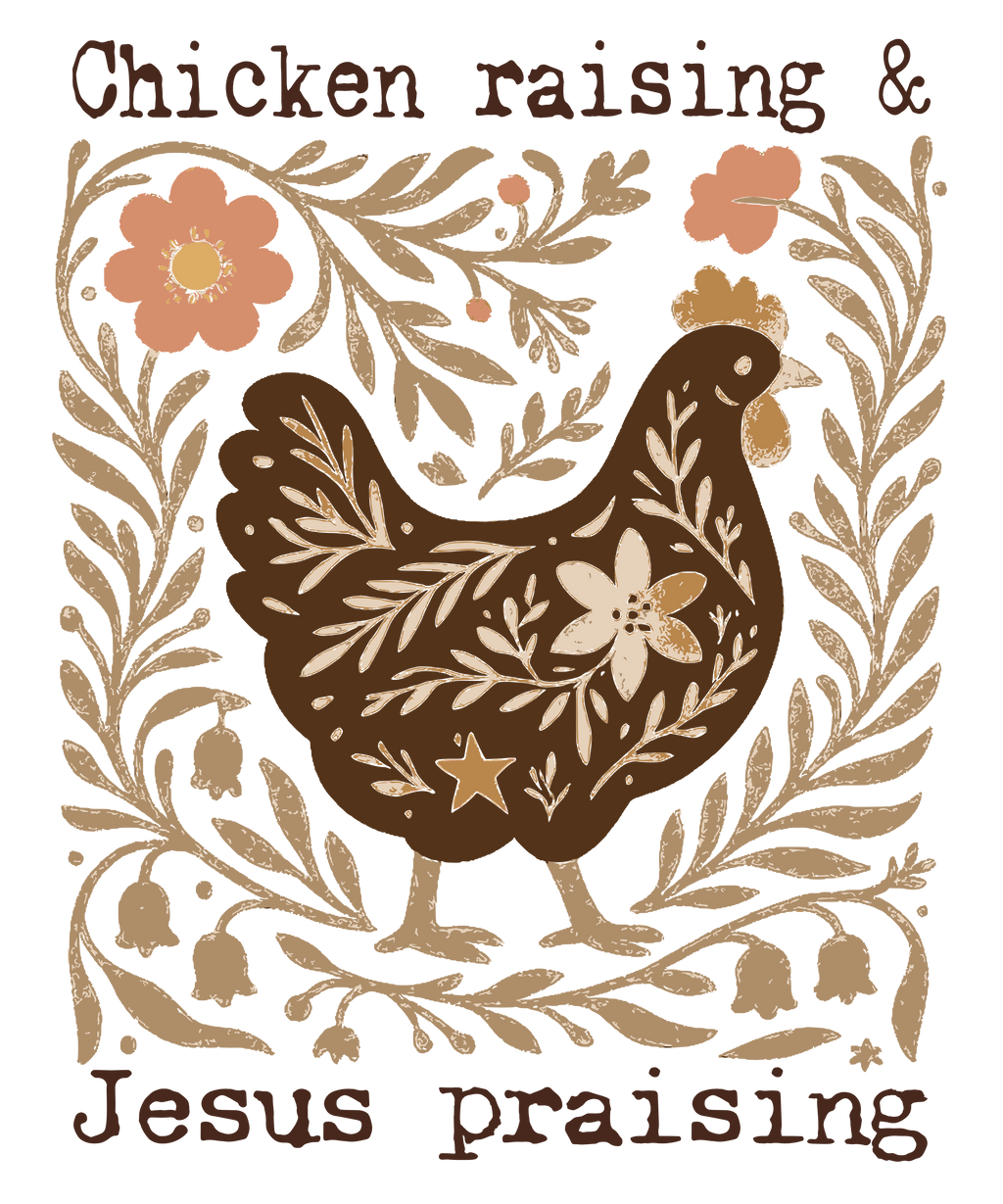 Chicken Raising Jesus Praising Vintage Western Graphic Tee