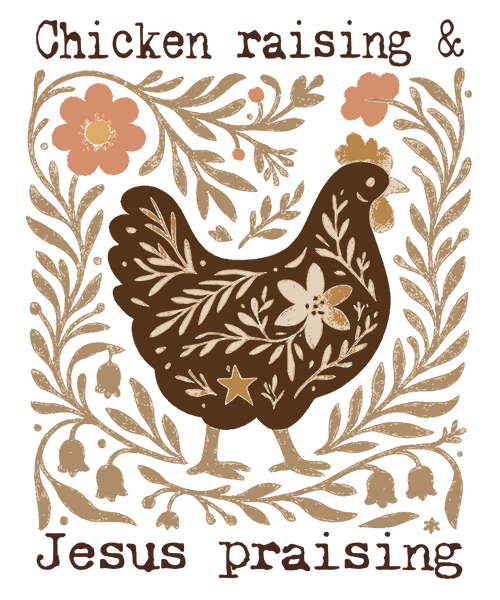 Chicken Raising Jesus Praising Vintage Western Graphic Tee