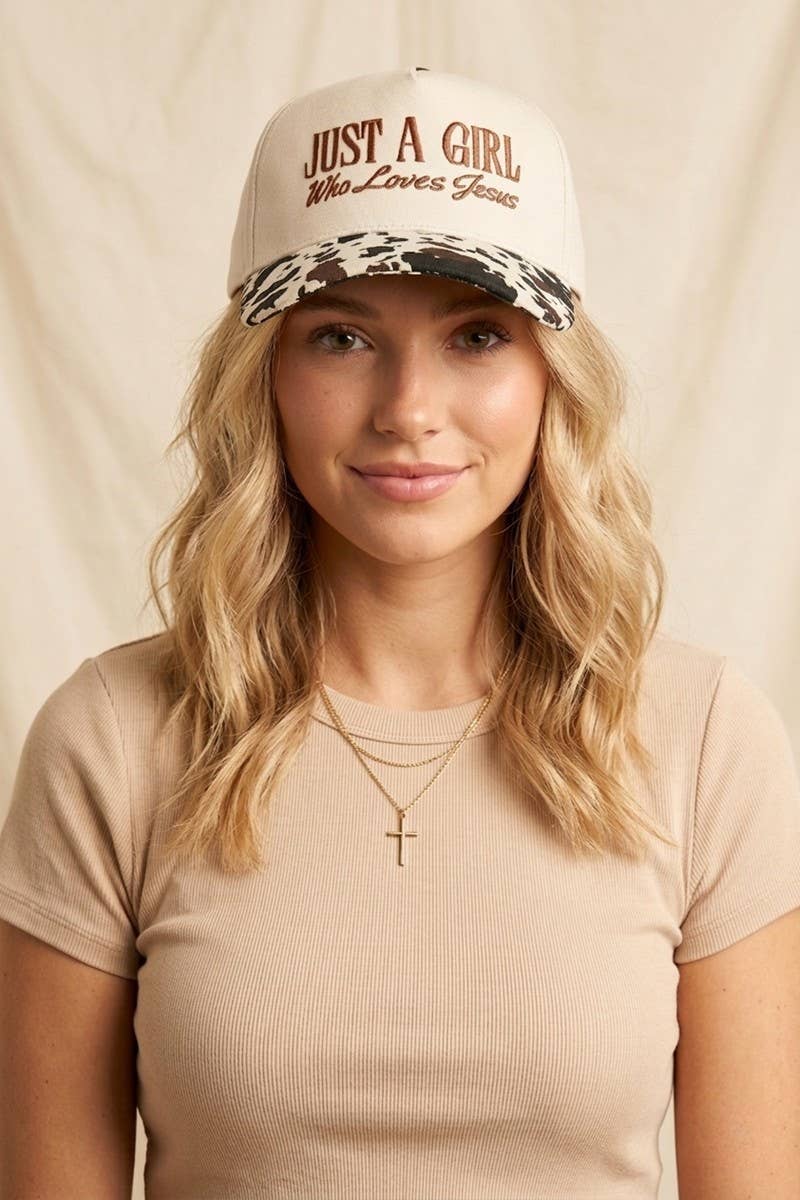 Just A Girl Who Loves Jesus Two Tone Cotton Cap