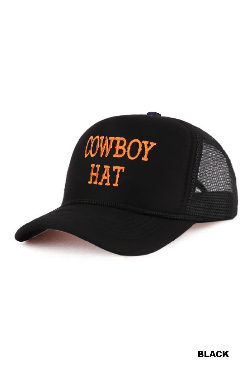 SI-26717 The Cowboy Hat Baseball Mesh Cap Zenana Consgt.