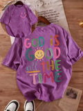 God is Good All the Time graphic tee in purple