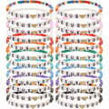 Jesus Loves You colorful clay bead friendship bracelets in assorted colors